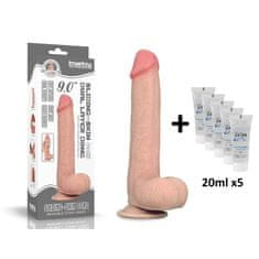 Lovetoy Dildo s priseskom 23 cm Lovetoy + lubrikant Just Glide 5 x 20 ml