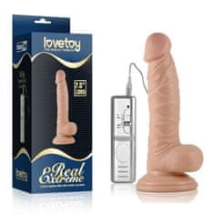 Lovetoy Dildo s priseskom in vibracijo Real Extreme 19cm Lovetoy