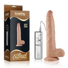 Lovetoy Dildo s priseskom in vibracijo Real Extreme 24cm Lovetoy