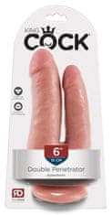 King Cock Dvojni dildo s priseskom 21 cm King Cock