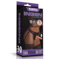 Lovetoy Easy Strap-on set z vibracijami 18 cm Lovetoy