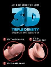 King Cock Plus 3D dildo trojne gostote s priseskom 24,1 cm King Cock