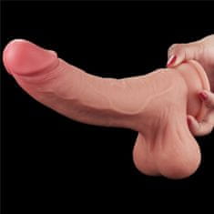 Lovetoy Dildo s priseskom drsna koža dvoslojna 22 cm Lovetoy