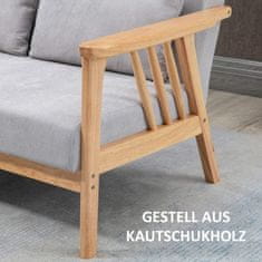 HOMCOM Dvosed, Dvosed Z Naslonjali Za Roke, Loveseat Z Videzom Žameta, Blazina, Oblazinjena Sedežna Garnitura, Nosilnost Do 200 Kg, Siva, 130 X 75 X 78 Cm 