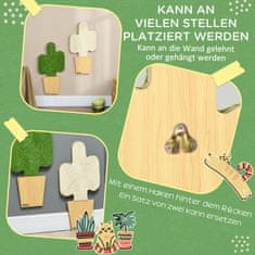 PAWHUT Podloga Za Praskanje Set 2 Desk Za Praskanje Mačk Iz Vrvi Iz Jute S Kljukicami Cactus Design 30 X 60 Cm 