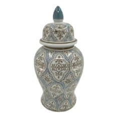 NEW Vaza DKD Home Decor Porcelan Bež Modra Arabec (18 x 18 x 30 cm)