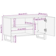 Vidaxl TV omarica 80x34x46 cm trden robusten mangov les