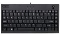 ADESSO AKB-310UB/ žična tipkovnica/ mini/ trackball/ USB/ črna/ ameriška postavitev