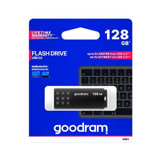 GoodRam USB 3.0 spominski ključek 128GB UME3 črn