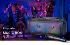 Krüger&Matz Prenosni aku. FM USB karaoke zvočnik Bluetooth LED RGB 8W Music Box GO + mikrofon