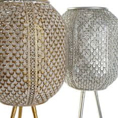 Miramarket Stojalo za Sveče DKD Home Decor Kristal Srebrna Zlat Kovina (22 x 22 x 73 cm) (2 pcs)