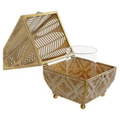 Miramarket Stojalo za Sveče DKD Home Decor Kristal Srebrna Zlat Kovina (2 pcs) (16 x 16 x 42 cm)