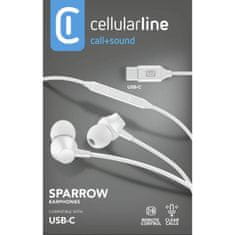 CellularLine ušesne slušalke SPARROW TYPE-C, bele