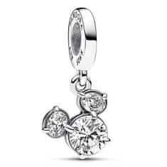 Pandora Očarljiv srebrn obesek Mickey and Minnie Mouse Disney 793031C01