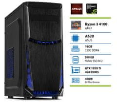 PCplus Gamer namizni računalnik, R3 4100, 16GB, SSD500GB, GTX1050Ti, DOS (146401)