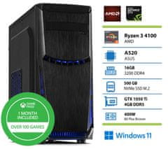 PCplus Gamer namizni računalnik, R3 4100, 16GB, SSD500GB, GTX1050Ti, W11H + Xbox GP (146411)