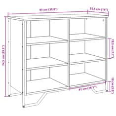 Vidaxl Komoda siva sonoma 91x35,5x74,5 cm inženirski les