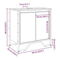 Vidaxl Omarica za umivalnik dimljeni hrast 60x35x60 cm inženirski les