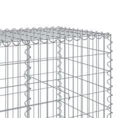 Vidaxl Gabionska košara s pokrovom 700x100x100 cm pocinkano železo