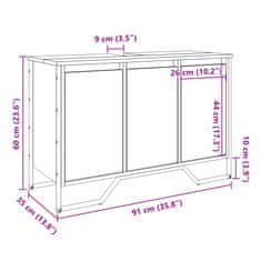 Vidaxl Omarica za umivalnik sonoma hrast 91x35x60 cm inženirski les