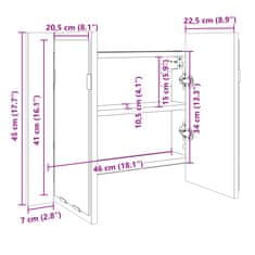 Vidaxl LED omarica z ogledalom sonoma hrast 60x12x45 cm inženirski les