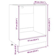 Vidaxl Omarica za pečico sonoma hrast 60x46x81,5 cm iverna plošča