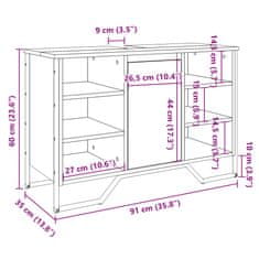 Vidaxl Omarica za umivalnik sonoma hrast 91x35x60 cm inženirski les