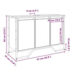 Vidaxl Omarica za umivalnik črna 91x35x60 cm inženirski les