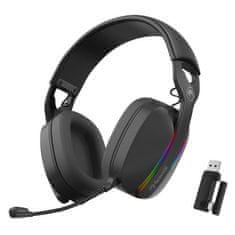 Marvo Pulz 70W HG9086W brezžične gaming RGB slušalke (črne) + kabel 3 načini priklopa