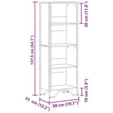 Vidaxl Knjižna omara sonoma hrast 50x31x137,5 cm inženirski les