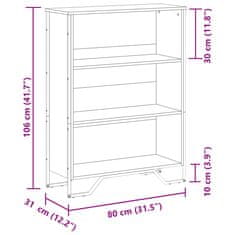 Vidaxl Knjižna omara sonoma hrast 80x31x106 cm inženirski les