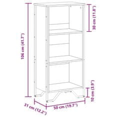 Vidaxl Knjižna omara siva sonoma 50x31x106 cm inženirski les