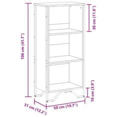 Vidaxl Knjižna omara sonoma hrast 50x31x106 cm inženirski les