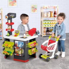 Smoby  Supermarket z vozičkom, elektronsko blagajno, tehtnico in 42 dodatki