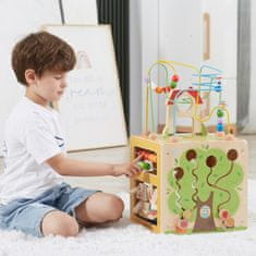 Viga Toys  Activity Box Leseni izobraževalni igralni center 5v1 kocka