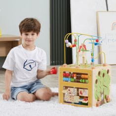 Viga Toys  Activity Box Leseni izobraževalni igralni center 5v1 kocka