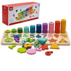 Tooky Toy  Učenje štetja Oblike Barve Montessori 72 el. Certifikat FSC