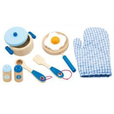 Viga Toys Leseni kuhinjski set za kuhanje Blue Toys