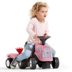 Falk  Traktor Baby Girly New Holland Pink s prikolico + dodatki od 1 leta starosti