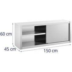 Royal Catering Stenska gostinska omara z drsnimi vrati STAL 150 x 45 x 60 cm