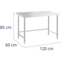 Royal Catering Miza z delovno površino iz nerjavečega jekla 120x60cm