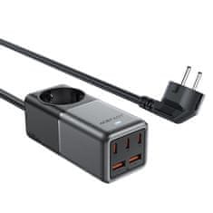 AceFast Namizna polnilna postaja Z2 GaN 75W PD 3x USB-C 2x USB-A črno-siva