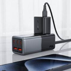 AceFast Namizna polnilna postaja Z2 GaN 75W PD 3x USB-C 2x USB-A črno-siva