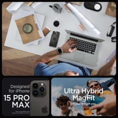 Spigen Ohišje Ultra Hybrid Mag z zaščito MagSafe za iPhone 15 Pro Max grafitno