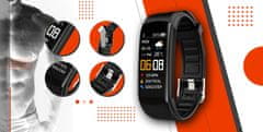 Giewont Giewont Fit&amp;GO Duo smartband GW200-9 - Črna + oranžni trak za napajanje