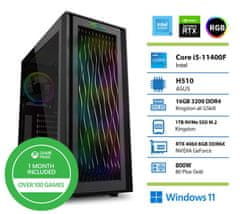 PCplus Storm namizni računalnik, i5-11400, 16GB, SSD1TB, RTX4060, W11H + Xbox GP (146415)