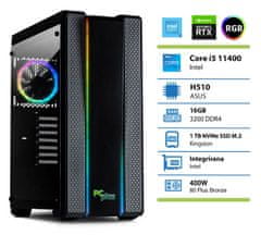 PCplus Storm namizni računalnik, i5-11400, 16GB, SSD1TB, RTX3050, DOS (146403)