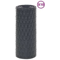 Vidaxl Balkonsko platno 10 kosov antracit 255x19 cm poli ratan