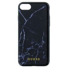 Guess Trdo ohišje iz kaljenega stekla Guess Marble - ohišje za iPhone 8 / 7 (črno)