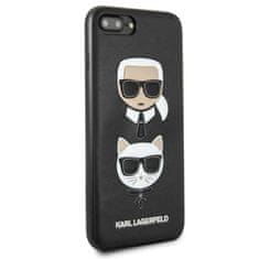 Karl Lagerfeld Karl Lagerfeld Embossed Case Karl &amp; Choupette - Ohišje za iPhone 8 Plus / 7 Plus (črno)